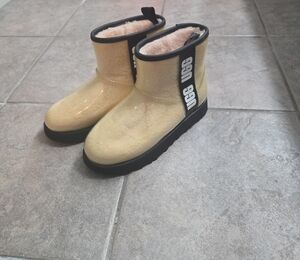 UGG Tan Ankle Boots with Black Sole